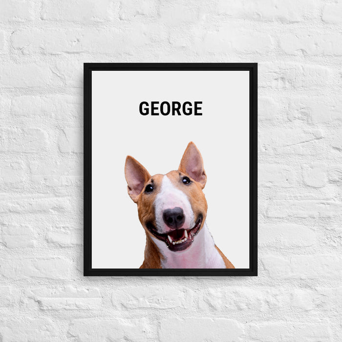Personalized Bull Terrier Framed Canvas Print